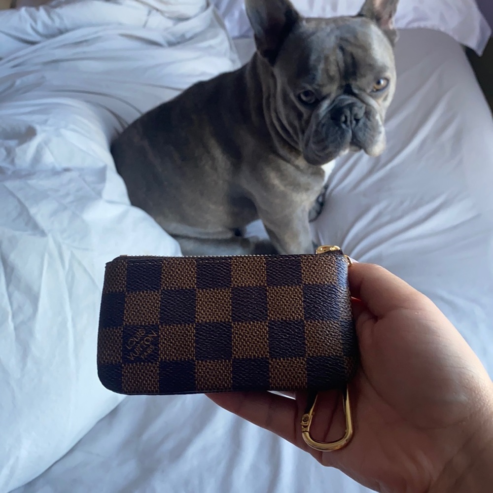 Louis Vuitton Brown and Black Checkered Key Pouch
